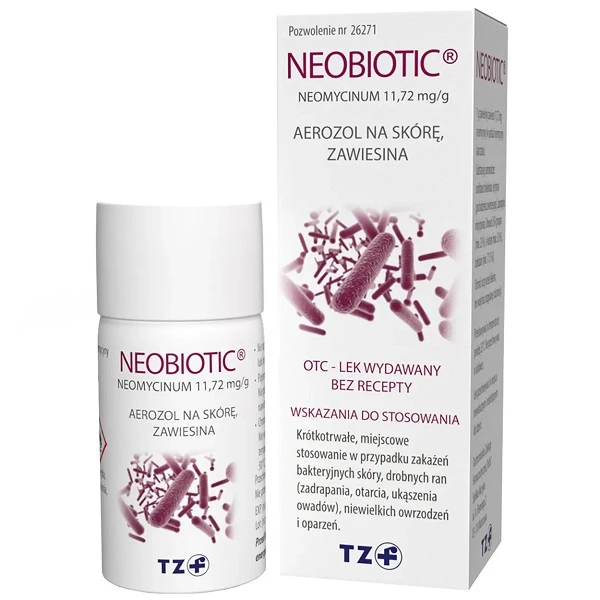 Neobiotic 11,72mg/g, aerozol na skórę, zawiesina, 16g