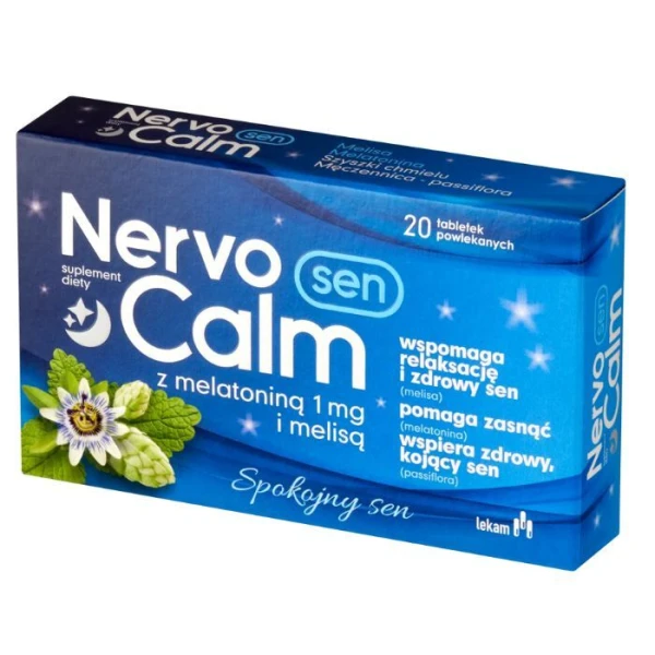 NervoCalm Sen, z melatoniną i melisą, 20 tabletek