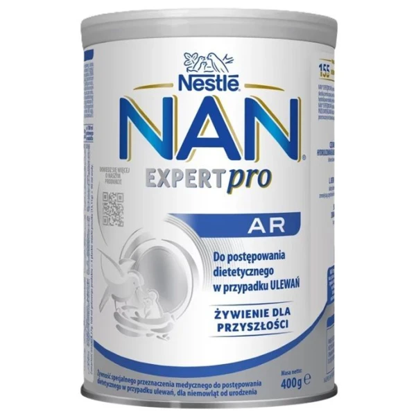 Nestle Nan Expert Pro AR, mleko początkowe dla niemowląt z tendencją do ulewań, od urodzenia, 400g