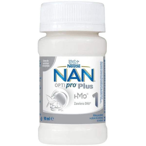 Nestle Nan Optipro Plus HM-O 1, mleko początkowe, od urodzenia, płyn, 90ml