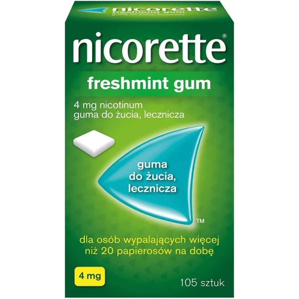 Nicorette FreshMint 4mg, guma do żucia, 105 sztuk