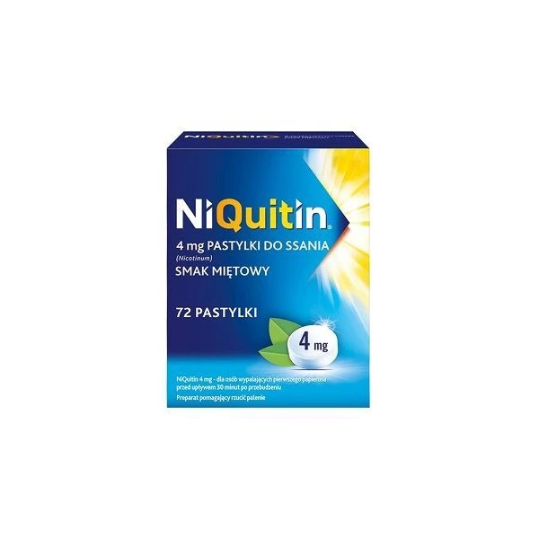 NiQuitin 4mg, smak miętowy, 72 pastylki do ssania