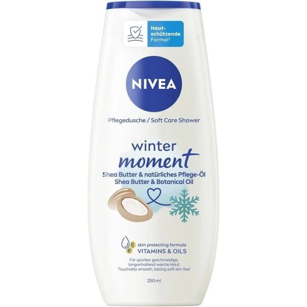 Nivea Winter Moment, żel pod prysznic z masłem shea i olejem migdałowym, 250ml