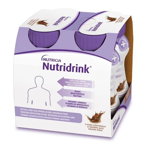 Nutridrink, produkt odżywczy wysokoenergetyczny, smak czekoladowy, płyn, 4x125ml