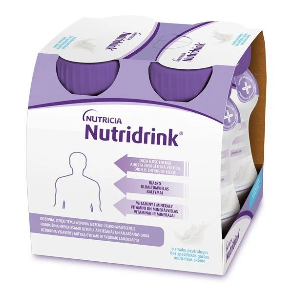 Nutridrink, produkt odżywczy wysokoenergetyczny, smak neutralny, płyn, 4x125ml