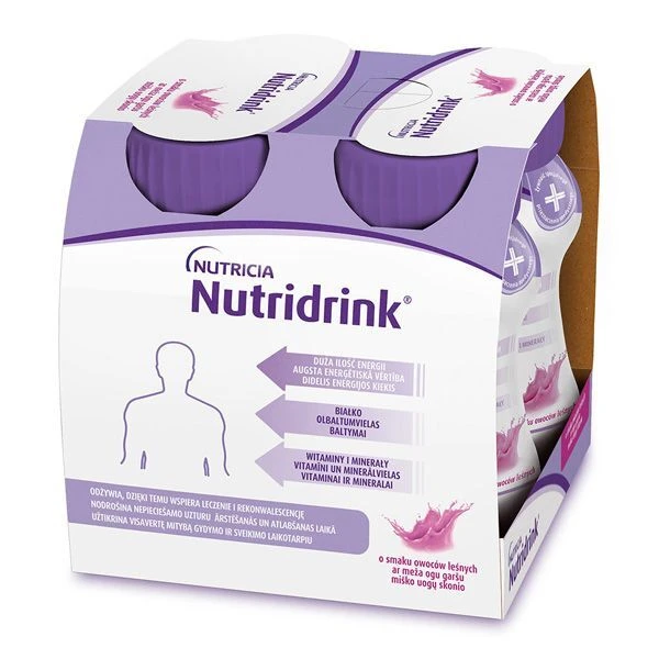 Nutridrink, produkt odżywczy wysokoenergetyczny, smak owoców leśnych, płyn, 4x125ml
