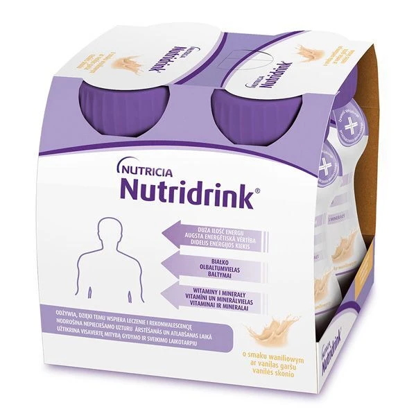 Nutridrink, produkt odżywczy wysokoenergetyczny, smak waniliowy, płyn, 4x125ml