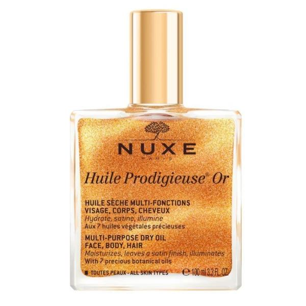 Nuxe Huile Prodigieuse Or, suchy olejek ze złotymi drobinkami do ciała, twarzy i włosów, 100ml