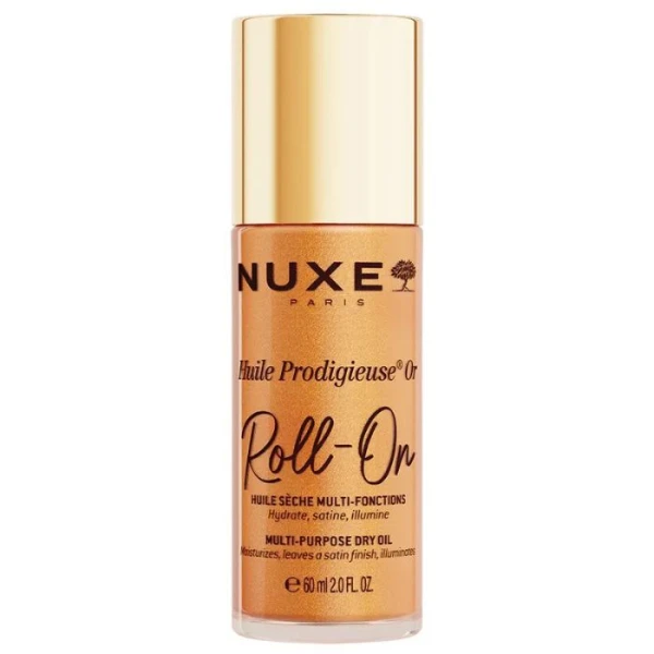 Nuxe Huile Prodigieuse Or, suchy olejek ze złotymi drobinkami do ciała, twarzy i włosów, roll-on, 60ml