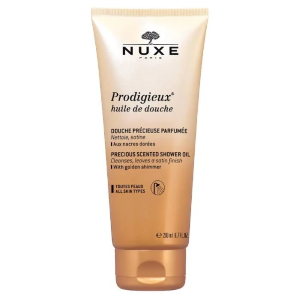 Nuxe Prodigieux, olejek pod prysznic ze złotymi drobinkami, 200ml