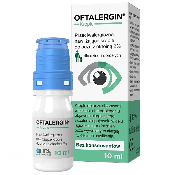 Oftalergin, przeciwalergiczne krople do oczu z ektoiną 2%, 10ml