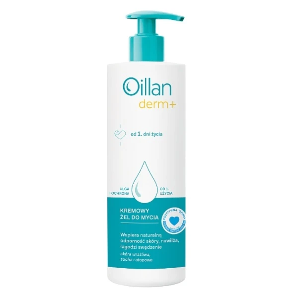 Oillan Derm+, kremowy żel do mycia, od urodzenia, 400ml