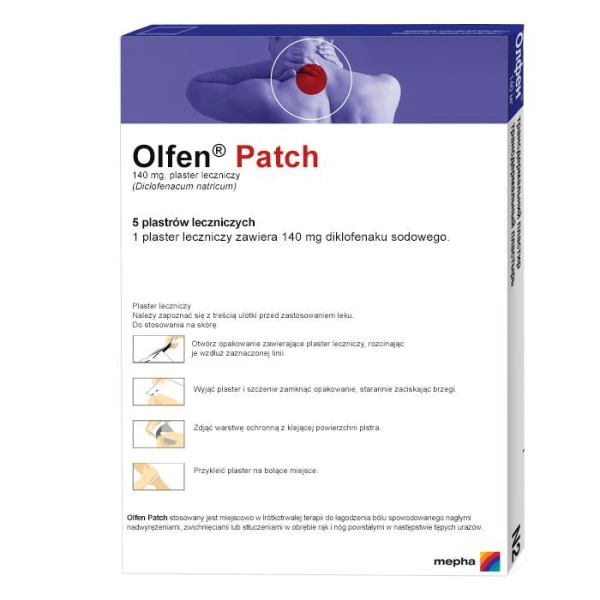 Olfen Patch 140mg, plaster leczniczy, 5 sztuk