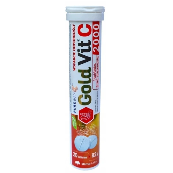 Olimp Labs, Gold-Vit C 2000, smak cytrynowy, 20 tabletek musujących