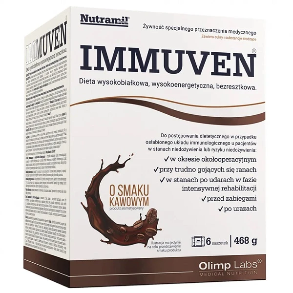 Olimp Labs, Immuven, smak kawowy, proszek, 6 saszetek