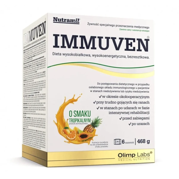 Olimp Labs, Immuven, smak tropikalny, proszek, 6 saszetek