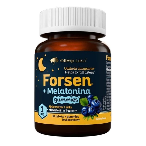 Olimp Labs, Forsen + Melatonina, żelki, smak borówkowy, 30 sztuk
