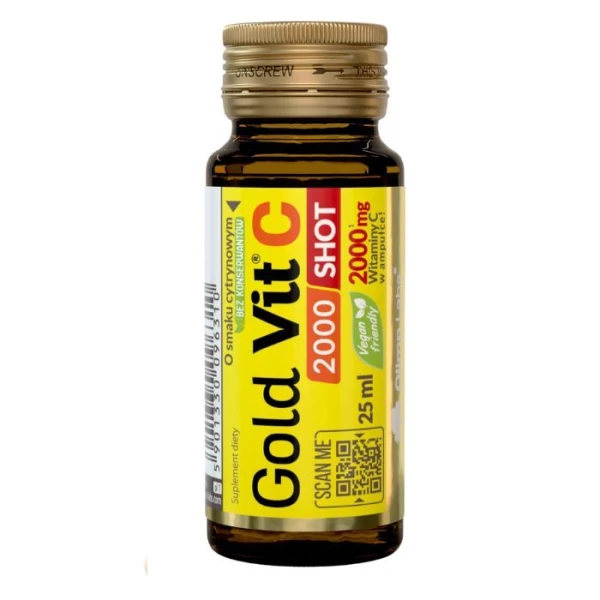 Olimp Labs, Gold Vit C 2000 Shot, płyn, smak cytrynowy, 25ml