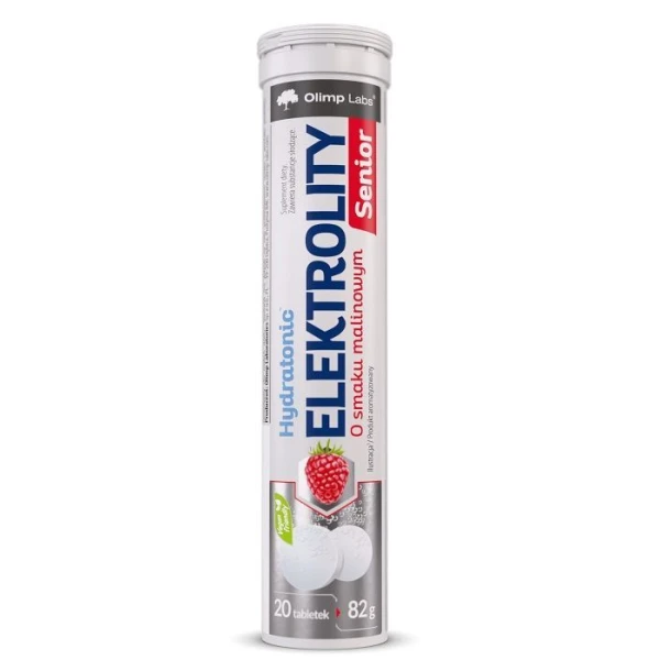 Olimp Labs, Hydratonic Elektrolity Senior, smak malinowy, 20 tabletek musujących