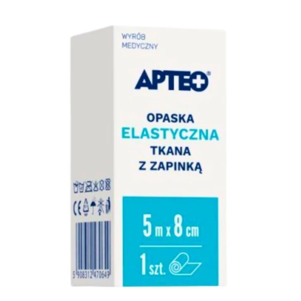 Opaska elastyczna tkana z zapinką, Apteo, 5mx8cm, 1 sztuka