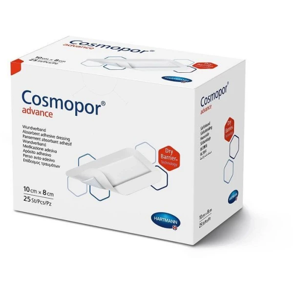 Opatrunek samoprzylepny, Cosmopor Advance, 10cmx8cm, 25 sztuk