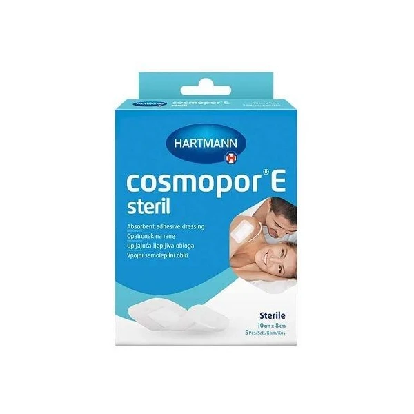 Opatrunek samoprzylepny, Cosmopor E steril, jałowy, 10cmx8cm, 5 sztuk