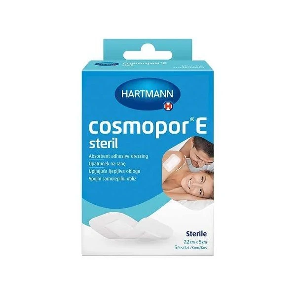 Opatrunek samoprzylepny, Cosmopor E steril, jałowy, 7,2cmx5cm, 5 sztuk