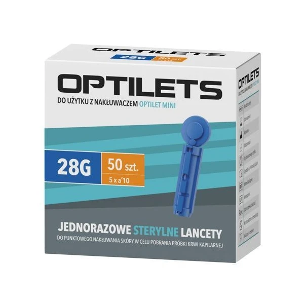 Optilets, lancety jednorazowe do nakłuwacza, 50 sztuk