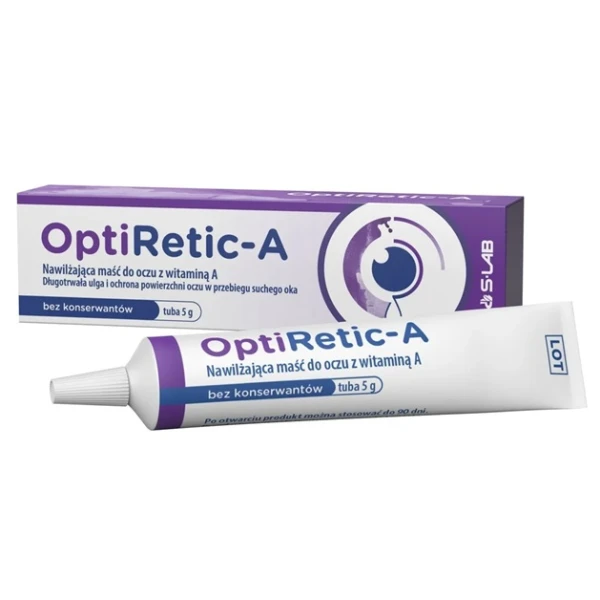 OptiRetic-A, nawilżająca maść do oczu z witaminą A, 5g