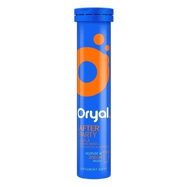 Oryal After Party, smak pomarańczowy, 18 tabletek musujących
