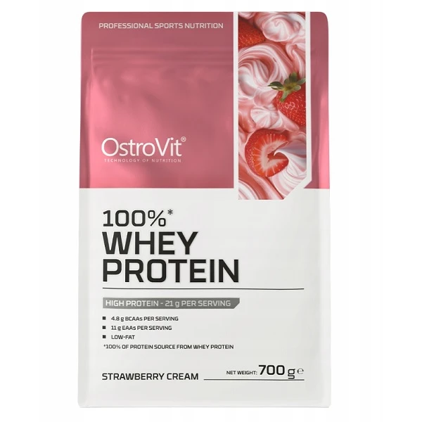 OstroVit 100% Whey Protein, smak kremowej truskawki, 700g