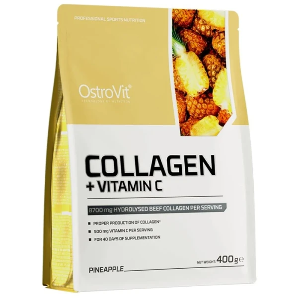 OstroVit, Collagen + Vitamina C, smak ananasowy, 400g