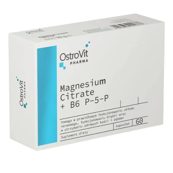 OstroVit Pharma, Cytrynian Magnezu + B6 P-5-P, 60 kapsułek