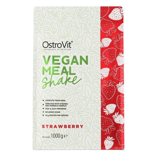 OstroVit Vegan Meal Shake, smak truskawkowy, 1000g