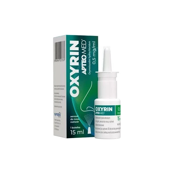 Oxyrin 0,5mg/ml, Apteo Med, aerozol do nosa, 15ml