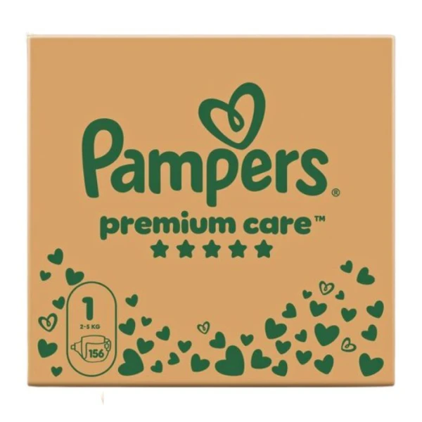 Pampers Premium Care, pieluszki jednorazowe, rozmiar 1, waga 2-5kg, 156 sztuk