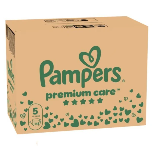 Pampers Premium Care, pieluszki jednorazowe, rozmiar 5, waga 11-16kg, 148 sztuk