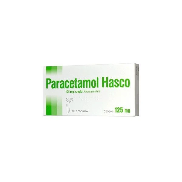 Paracetamol Hasco 125mg, czopki doodbytnicze, 10 sztuk