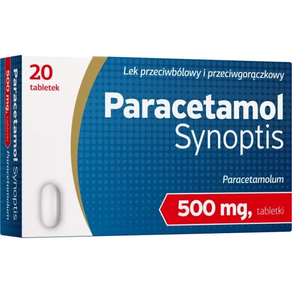 Paracetamol Synoptis 500mg, 20 tabletek