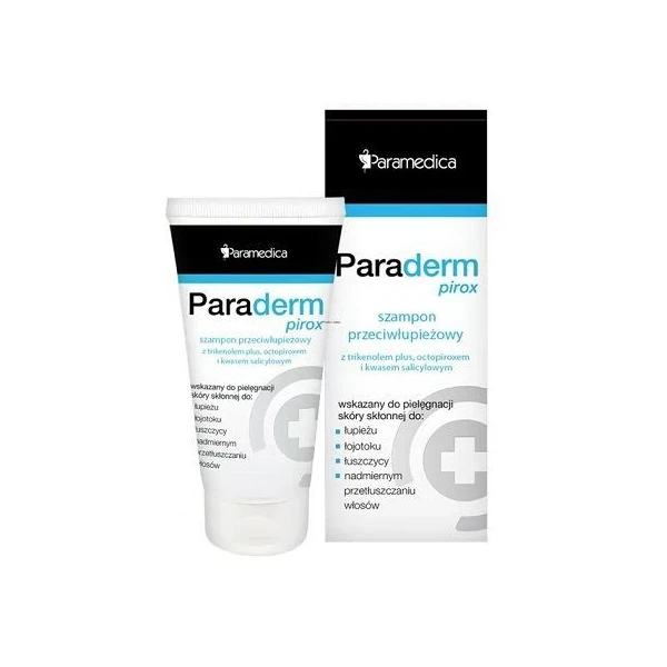 Paraderm Pirox, szampon przeciwłupieżowy z trikenolem, octopiroxem i kwasem salicylowym, 150ml