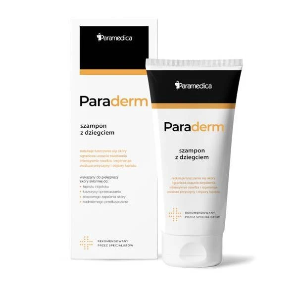 Paraderm, szampon z dziegciem, pielęgnacja skóry skłonnej do łojotoku, łupieżu, łuszczycy, 150g
