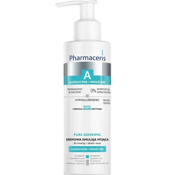 Pharmaceris A, Puri-Sensimil, kremowa emulsja myjąca do demakijażu twarzy i oczu, 190ml