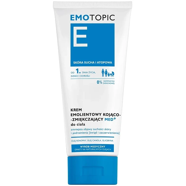 Emotopic, krem emolientowy kojąco-zmiękczający med+ do ciała, od urodzenia, 200ml