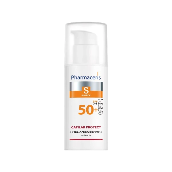Pharmaceris S, Capilar Protect, ultra ochronny krem, dla skóry naczynkowej i z trądzikiem różowatym SPF 50+, 50ml