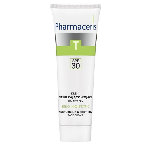 Pharmaceris T, Sebo-Moistatic, krem nawilżająco-kojący SPF 30, po kuracjach przeciwtrądzikowych, 50ml