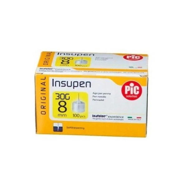 Pic Solution, Insupen Original, igły do penów insulinowych, 30G, 0,3x8mm, 100 sztuk