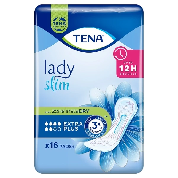 Podpaski na nietrzymanie moczu, Tena Lady Slim Extra Plus, chłonność 6/8, 16 sztuk