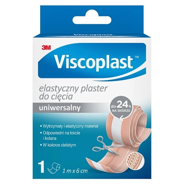 Plaster Viscoplast, Elastyczny, uniwersalny, cielisty, do cięcia, 1m x 6cm, 1sztuka