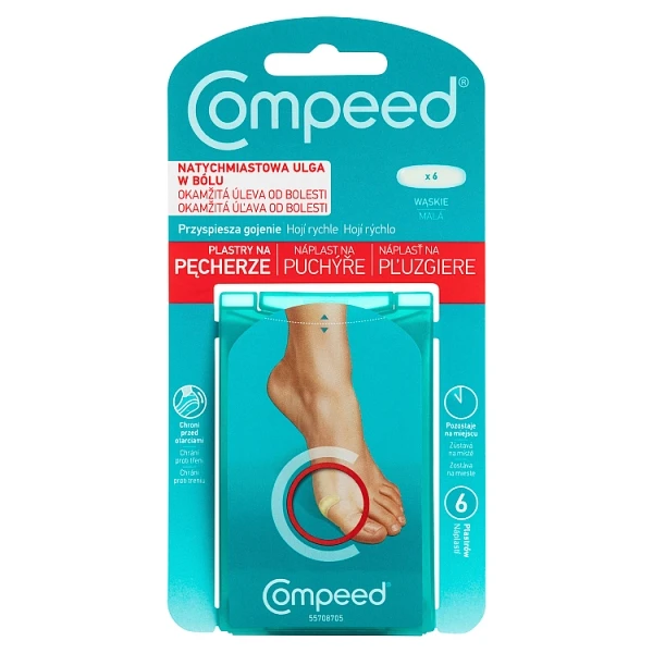 Plastry na pęcherze, Compeed, wąskie, 6 sztuk