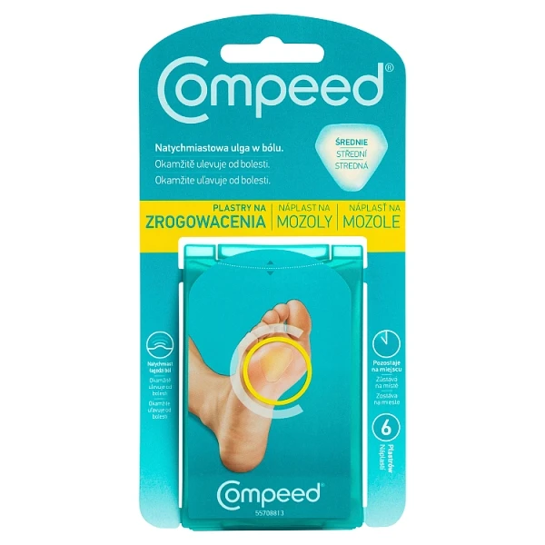 Plastry na zrogowacenia, Compeed, średnie, 6 sztuk